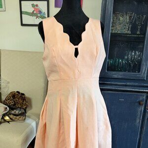 Pink Mini scalloped dress